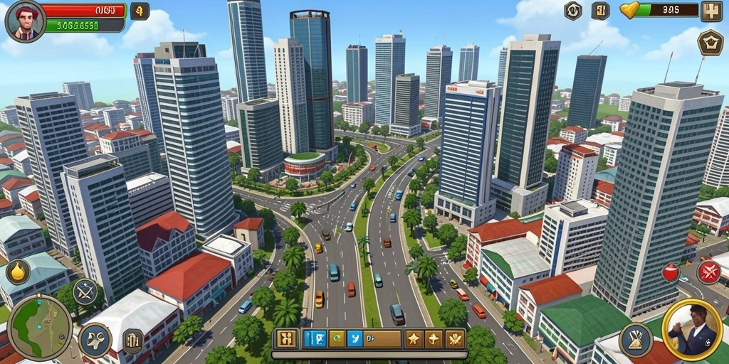 Screenshot menampilkan grafis level pertama yang menarik.